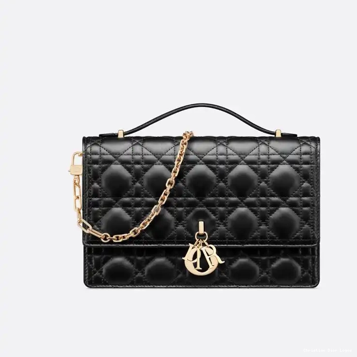 Handle Bag Lambskin Black Miss Cannage Top Small Dior 0426 Luxury